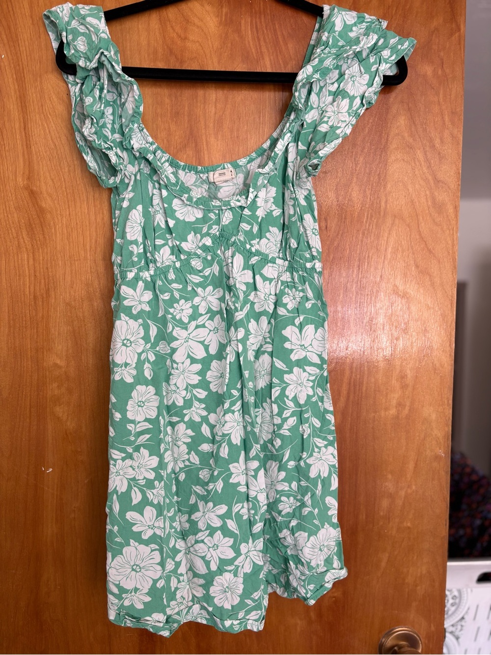 Billabong Green and White Floral Mini Dress